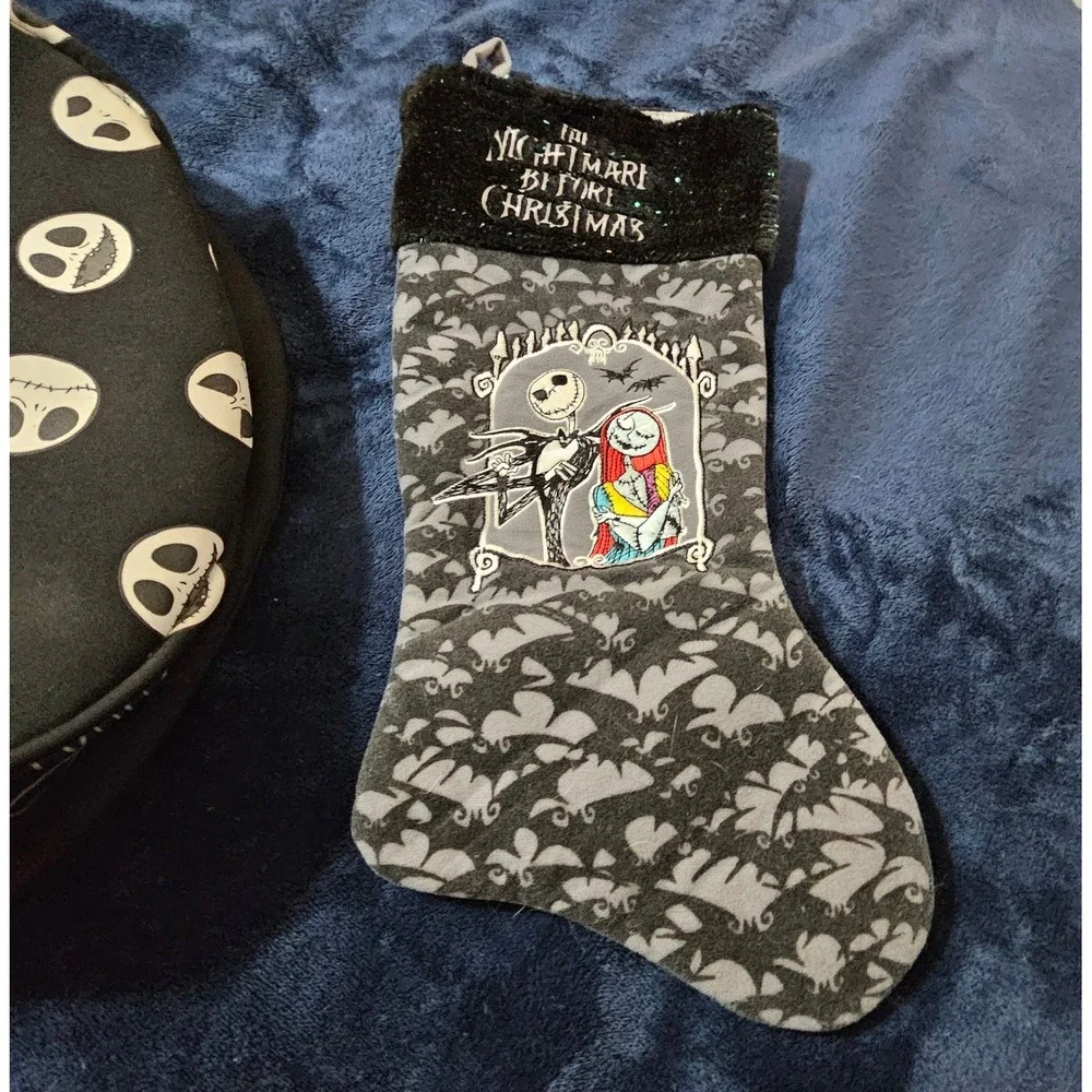 Disney Nightmare Before Christmas Jack Skellington Top Hat and Stocking Bundle